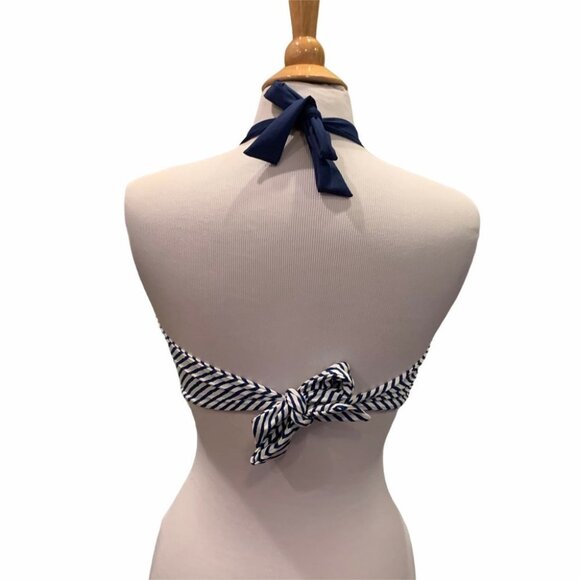 NWT Lauren Ralph Lauren Painterly Striped Bandeau Halter Bikini Top 12 - Picture 4 of 12